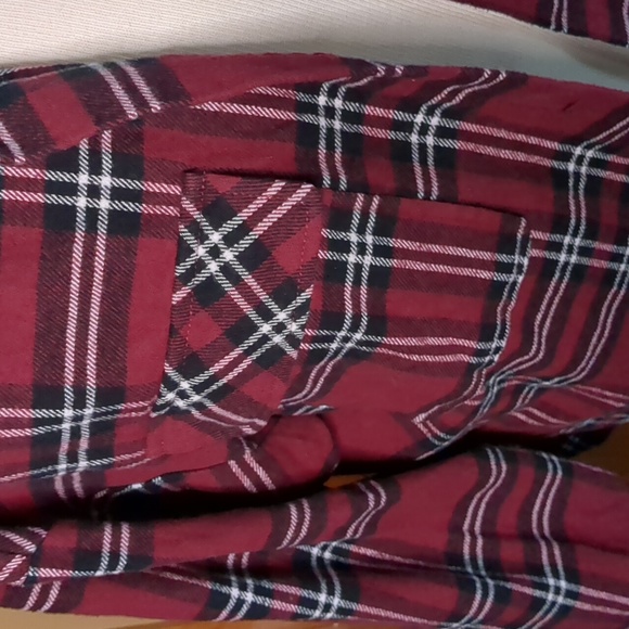 PLAYBOY* Shacket shirt blouse top button front long sleeve plaid pattern 2 pocke - Picture 4 of 11